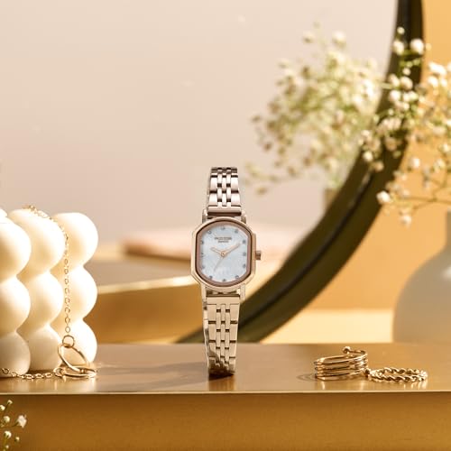 Sonata Poze 8 Quartz Analog with MOP-White Dial IP Rose Gold Stainless Steel Strap Watch for Women - SP80161WM01W