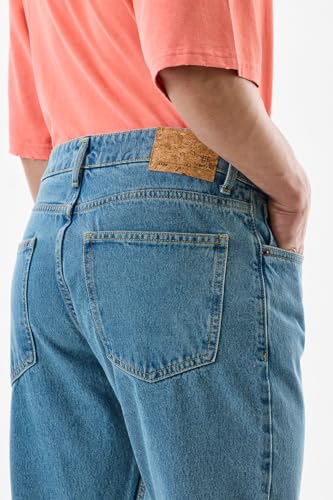 SNITCH Men Blue Jeans | Relaxed Fit Solid Pattern | 100% Cotton Smooth Texture & Durable Denim Weave | Casual & Street Wear for Everyday Comfort