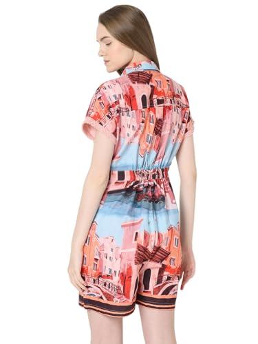 VERO MODA Women Graphic Print Multicolor Cotton Above Knee Length Regular Fit Jumpsuit