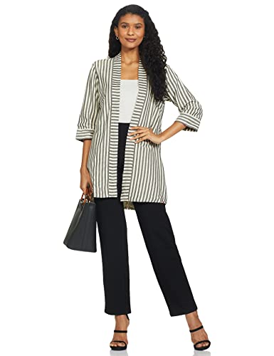 W for Woman Women's Ecru & Black Striped Shrug (21FEW14383-311847_Beige_L)