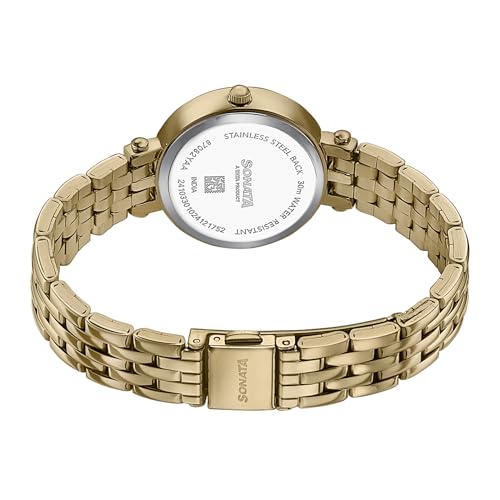 Sonata Wedding Edit Quartz Analog Off White Dial Stainless Steel Strap Watch for Women
