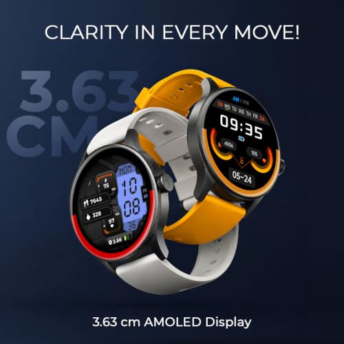 Fastrack Smart Jupiter R3 Pro with 1.43" AMOLED Round Display, BT Calling, Heart Rate, REM Sleep & Stress Tracking, IP68, Functional, AI Assitant, Hydration Alert Smart Watch for Men & Women - Black