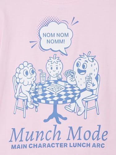 Max Girls Back Graphic Print T-Shirt (Pink_8-9 Y)