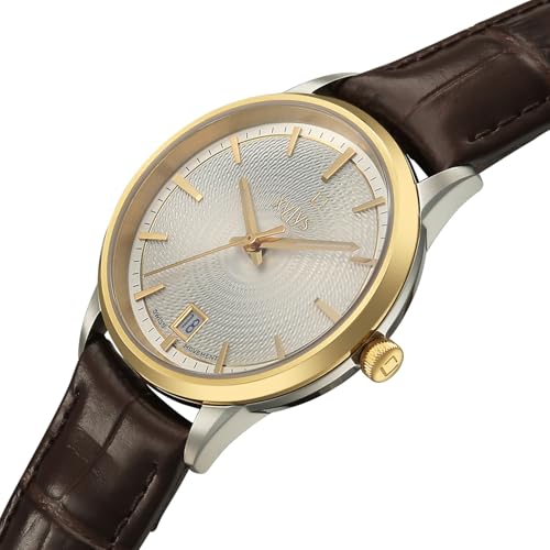 Xylys Waltz-L with Analog with Date Quartz Silver Dial Two Toned Leather Strap Watch for Women - 45028BL01E