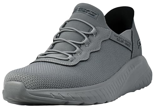 Skechers Mens BOBS Sport Squad Chaos- Daily Hype Off Slip-ins Sneaker (Dark Grey, UK Footwear Size System, Adult, Men, Numeric, Medium, 9)