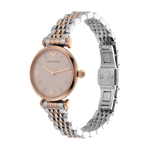 Emporio Armani Stainless Steel Analog Pink Dial Women Watch-Ar11223, Multi-Color Band