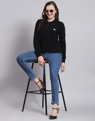Monte Carlo Womens Angoora Solid Sweater (1230735Rn-168-44, Black, 3XL)