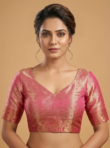 MIMOSA Women’s Rani Pink Art Silk Saree Woven with Zari Tissue | Kanjivaram Style Saree | Rich Pallu & Tassels | 6.2 Mtr