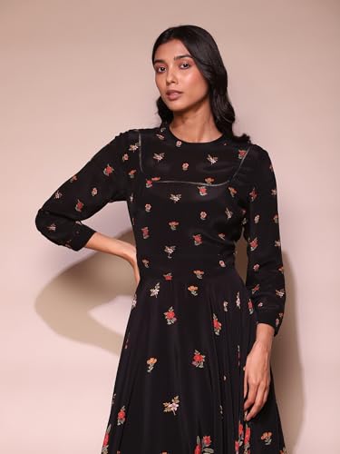 Label RITU KUMAR Black Floral Dress