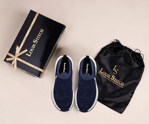 LOUIS STITCH Men’s Navy Blue Lightweight Athleisure Sport Shoes | Dual-Color EVA Sole | Casual Sneaker & Athleisure Wear | LS-AT-FS01-NB | UK-8