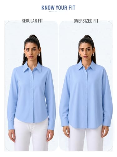 The Souled Store: Ivory Heart Women and Girls Full Length Spread Collar Solid Cotton Oversized Drop Shoulder Breathable Streetwear Lightweight Everyday Shirt