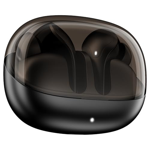 boAt Airdopes Plus 311, Glass Design, ENx Tech, Fast Charge, 50 Hrs Battery, Stream Ad Free Music via App Support Bluetooth Earbuds, TWS Ear Buds Wireless Earphones with mic (Charcoal Black)