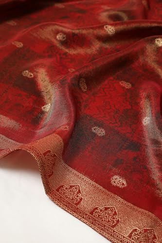 Soch Women's Dola Silk Salwar Suit Set (EWS5CD21718_Maroon_M)