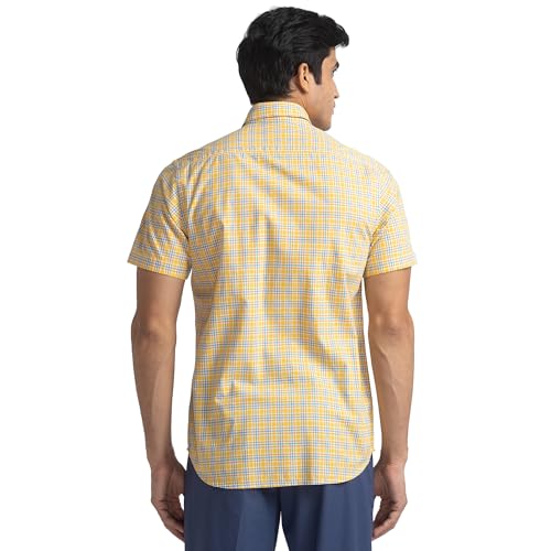 Colorplus Men Cotton Tailored Fit Medium Yellow Formal Shirt