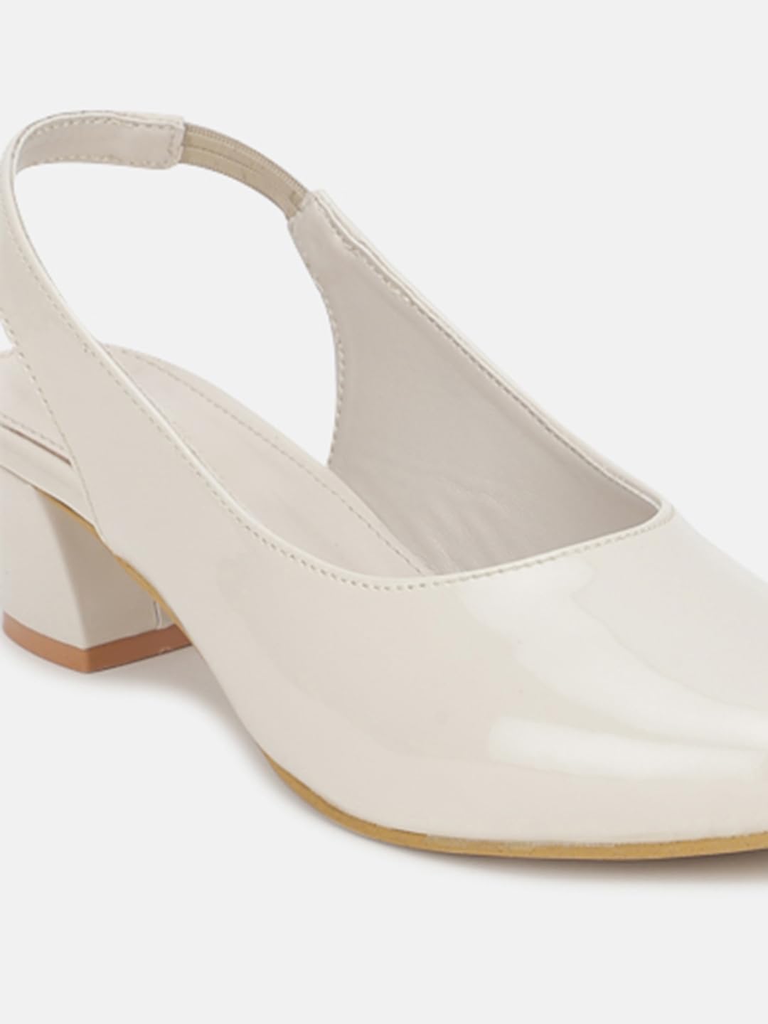 Marc Loire Pointed Toe Block Heel Fashion Sandal for Women (Cream, 6)