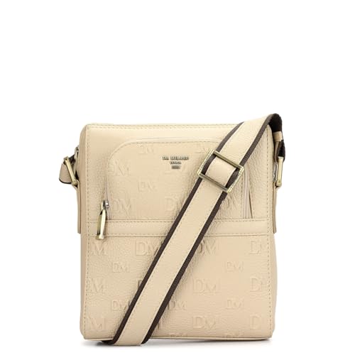 Da Milano Leather White Sling Bag for Men (10007D)