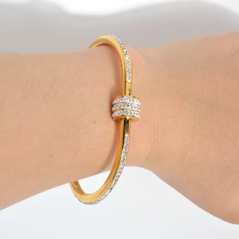 MEENAZ bracelet for women Stylish Bangles for women Adjustable Anti Tarnish Bracelet for girls rose gold Kada for Women Accessories Anti Tarnish Jewellery Stainless Steel Cuff Bracelet gifts Combo