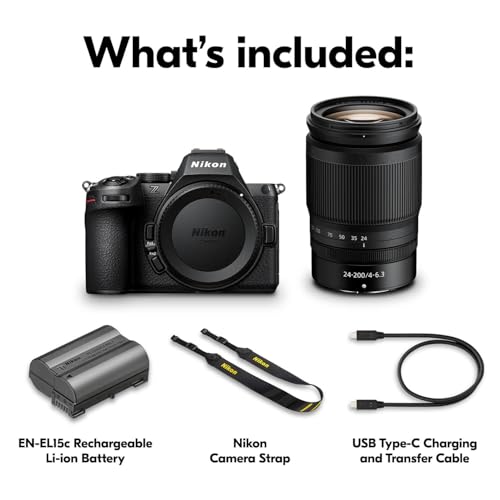 Nikon Z5 II with Telephoto Zoom Lens | Full-Frame mirrorless Stills/Video Camera with 24-200mm Wide-Angle to telephoto Zoom Lens | Nikon USA Model