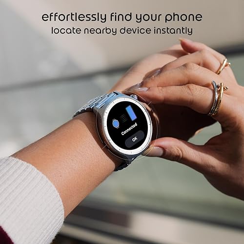 Motorola Moto Watch, 1.4 OLED, AOD, Auto-Brightness, Dual Band GPS, Powered by Polar Smartwatch (Matte Silver/Matte Silver Band Strap, Free Size)