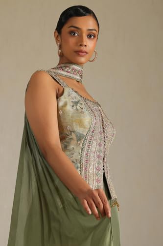 Soch Women's Chinon Salwar Suit Set (OWS5CD21536_Olive