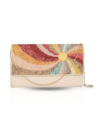 BAGUZZI RAINBOW Clutch Bag | Stylish & Trendy Multicolor Handbag for Women | Elegant Party & Casual Purse | Compact & Lightweight | Perfect for Weddings, Evening Outings & Gifts