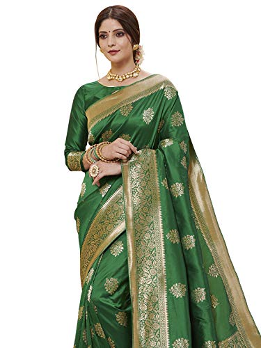 Satrani Silk Saree with Blouse Piece (1347ST10810_Green_One Size)