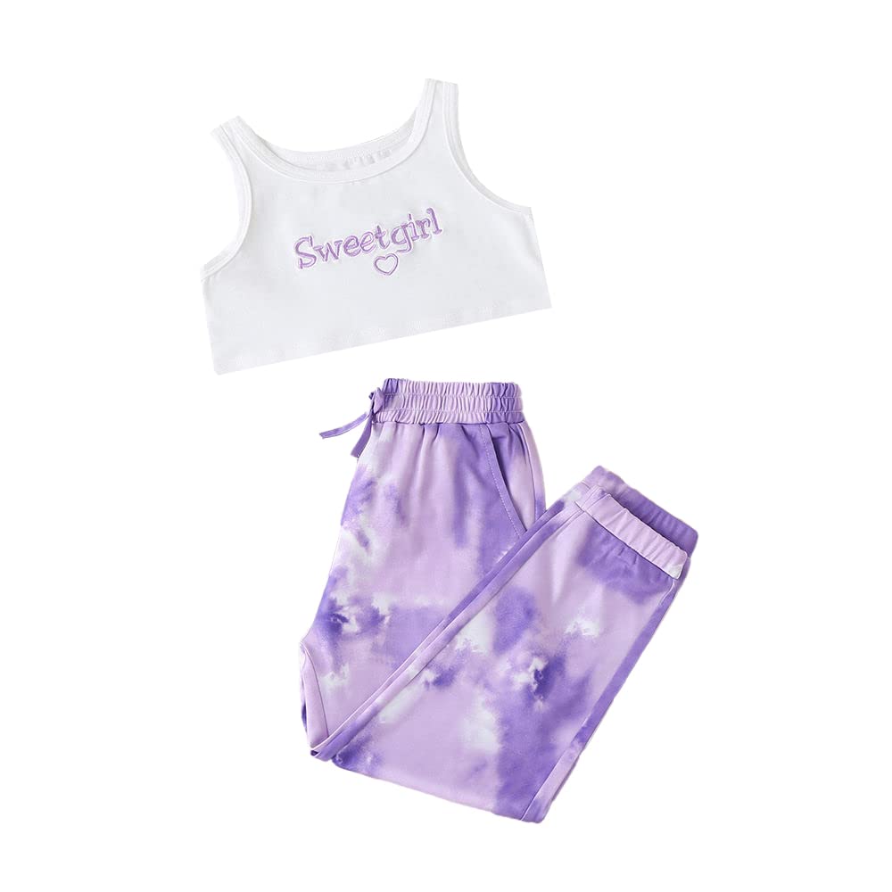 Hopscotch Cotton Girls Text Printed Top Joggers Set In White Color for Ages 6-7 Years