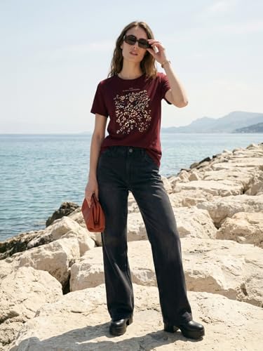 Max Women Foil Print T-Shirt (Red_XXL)