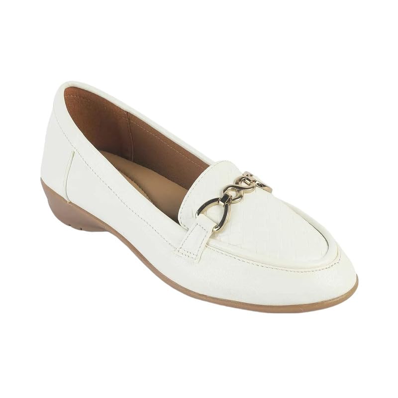 tresmode Moro White Women's Casual Loafers in Size 3 UK / 36 EU