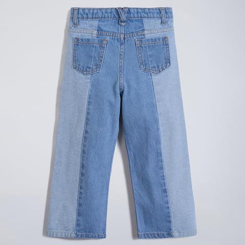 Hopscotch Girls Cut & Sew Straight Fit Cotton Jeans in Blue Color for Age (2-3 Years)