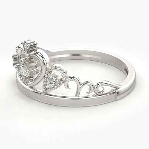 VALANOVA Sterling Silver & Certified Lab Grown Diamond 0.05cts | Ring For Women/Girls | Stylish & Elegant | VGR0123A | Ring Size: 16