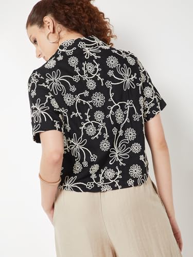 Max Women Embroidered Shirt (Black_XS)