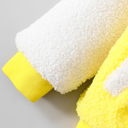 Hopscotch Girls Yellow Full Sleeves Floral Applique Fleece Bomber Jacket For Age (4-5 Years)