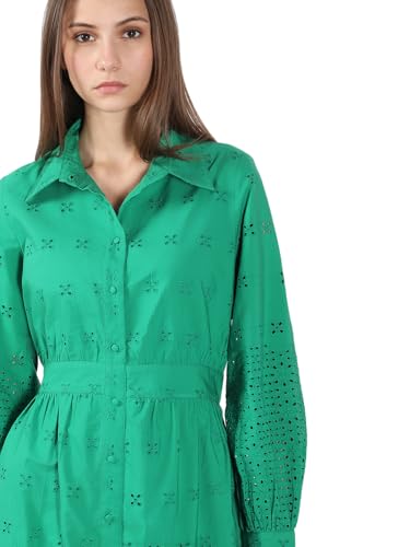 VERO MODA Women's Green Fit and Flare Dress