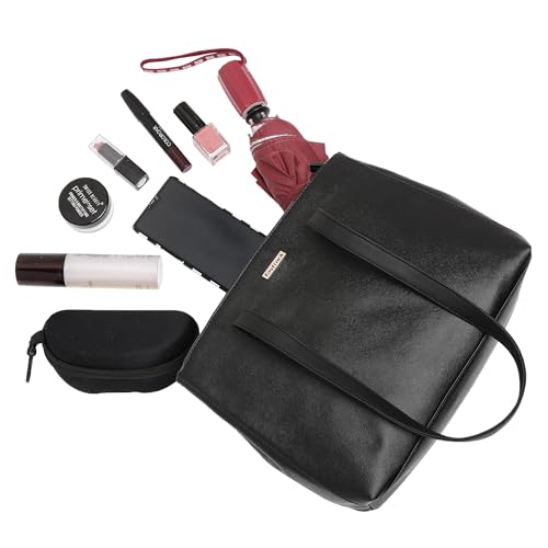 Fastrack Black Tote Bag For Women, Girls and Ladies | Laptop Tote Bag for Women | Fits Upto 14" Laptop | Ladies Purse Handbag