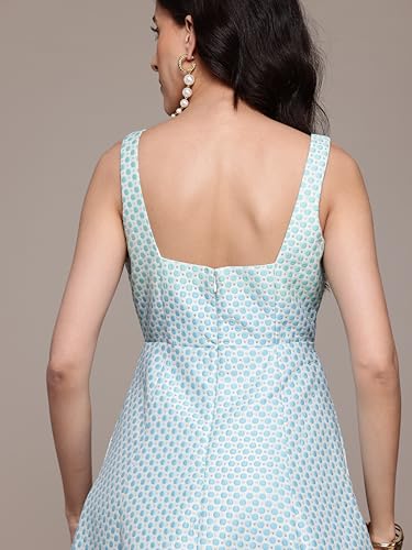 Label RITU KUMAR Blue Eloise Jacquard Long Dress