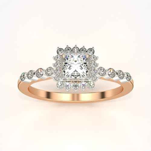 VALANOVA Hallmarked 18K Gold & Certified Lab Grown Diamond 0.48cts | Ring For Women's/Girls | Stylish & Elegant | VGR0463P | Ring Size: 15