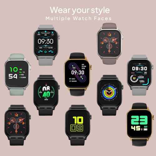 Fire-Boltt Rise Smart Watch, 1.85" HD Display, Metal Body with Bluetooth Calling, Rotating Crown, AI Voice Assistant, 120 Sports Modes, Neon UI, SpO2 & Heart Rate Monitoring (Cinnamon Slate)