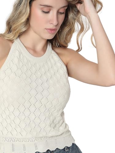 VERO MODA Women's Regular Fit Beige Top