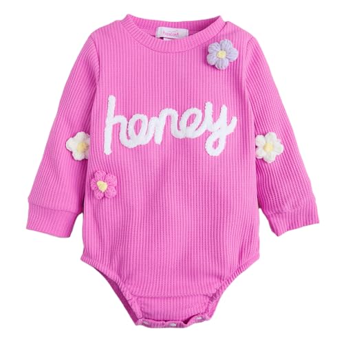 Hopscotch Girls Floral Applique Full-Sleeve Onesie in Pink Color For Age (9-12 Months)