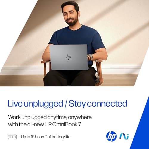 HP OmniBook 7 OLED (Previously Pavilion Plus) Intel Core Ultra 5 255H (16GB LPDDR5,1TB SSD) 3K, 0.2 ms, 14''/35.6cm, Win11, M365, Office24, Meteor Silver,1.5kg, fr0789TU, 5MP Camera, Backlit AI Laptop