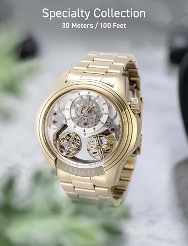Invicta Specialty Men 46mm Stainless Steel Gold Gold dial PC21AF Quartz