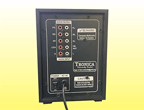 TRONICA Series 7.1 Channel Home Theater System Bluetooth, USB, FM, SD, AUX, RCA Inputs, LED TV Compatible, 4" Active Subwoofer, 3" Passive Radiator, Vivid Lighting, Wireless Remote