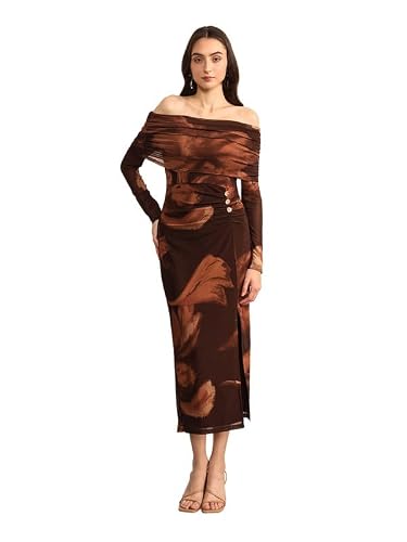Kazo Women's Huxley Maxi Dress (Brown L)