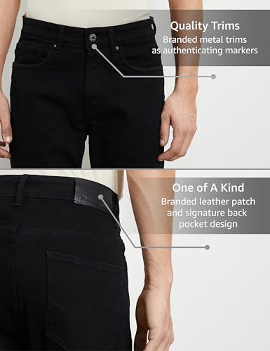 Symbol Premium Men's Cotton Stretch Jeans (Regular Fit)_SP-S25-M-DNM-103_Black_38