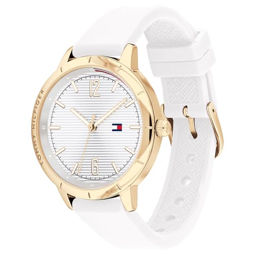 Tommy Hilfiger Quartz White Dial Silicone Strap Watch for Women