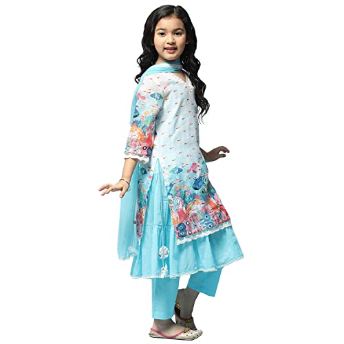 BIBA Cotton Blend GIRL PRINTED NARROW KID Suit Set (KW5282_OFF WHITE_3), 2-3 Years