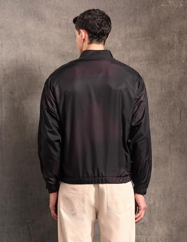U.S. Polo Assn. Denim Co. Men's Black & Gold Regular Fit Jacket (UDJCK121B_Wine_2XL)