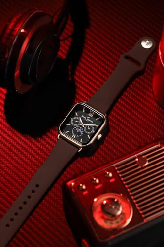 Daniel Hechter Paris Montmartre Unisex Multifunction Square Watch – Black Dial with Day-Date & 24-Hour Subdials, Moonphase Display, Sustainable Silicone Strap