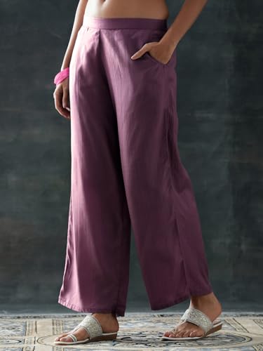 Libas Women's Silk Blend Kurta Set (400766_Mauve